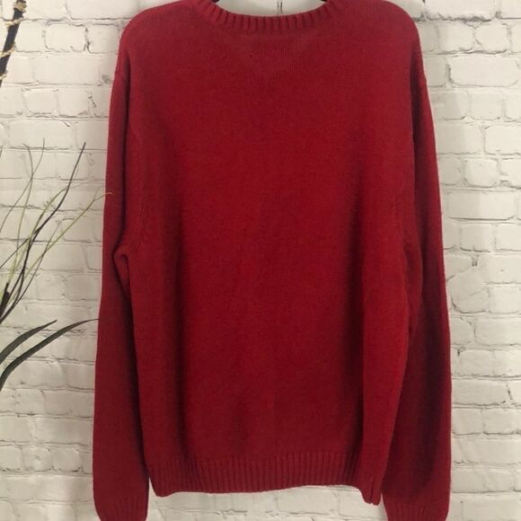 CHAPS winter warm red sweater in 💯% cotton - Picture 5 of 8